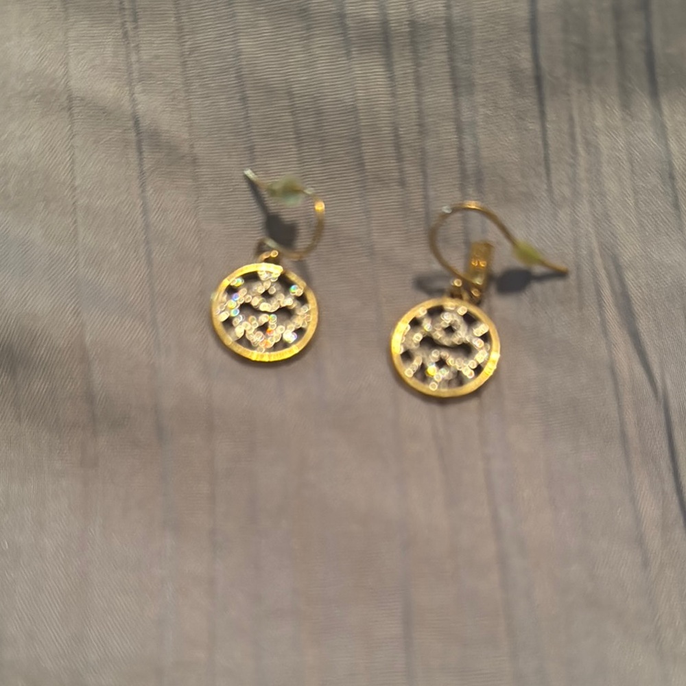 Coach Gold Intricate Dangle Earrings